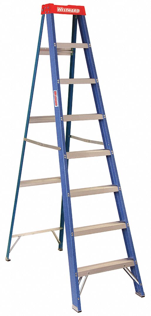 WESTWARD, 8 ft Ladder Ht, 7 Steps, Stepladder 44YY4144YY41 Grainger