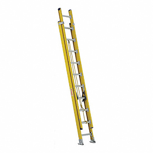 Escalera de Extensión de Fibra de Vidrio, 20 pies, Capacidad: 375 lb.