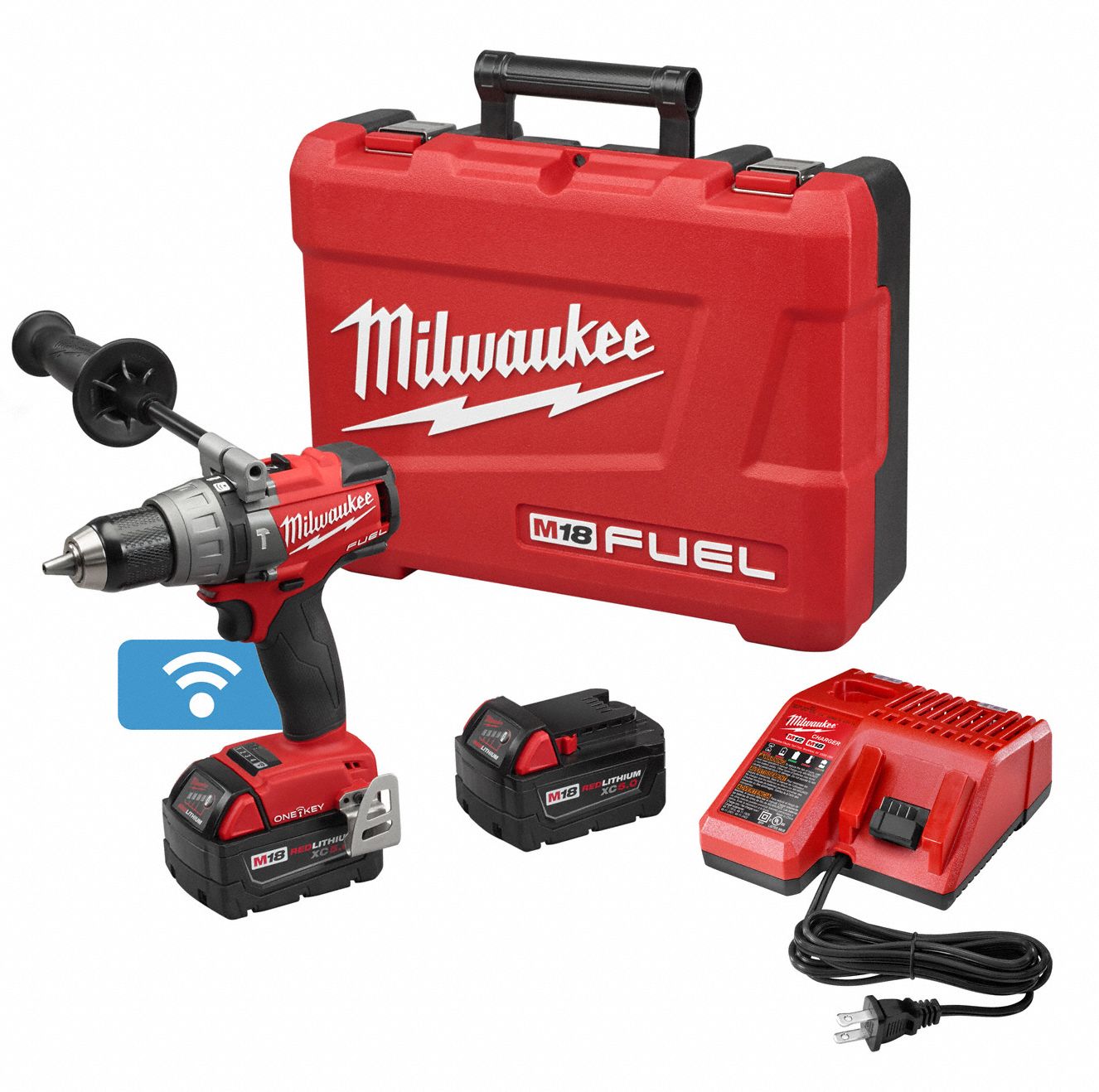 MILWAUKEE Cordless Hammer Drill/Driver Kit, 18.0, 1/2 in Chuck Size, 0