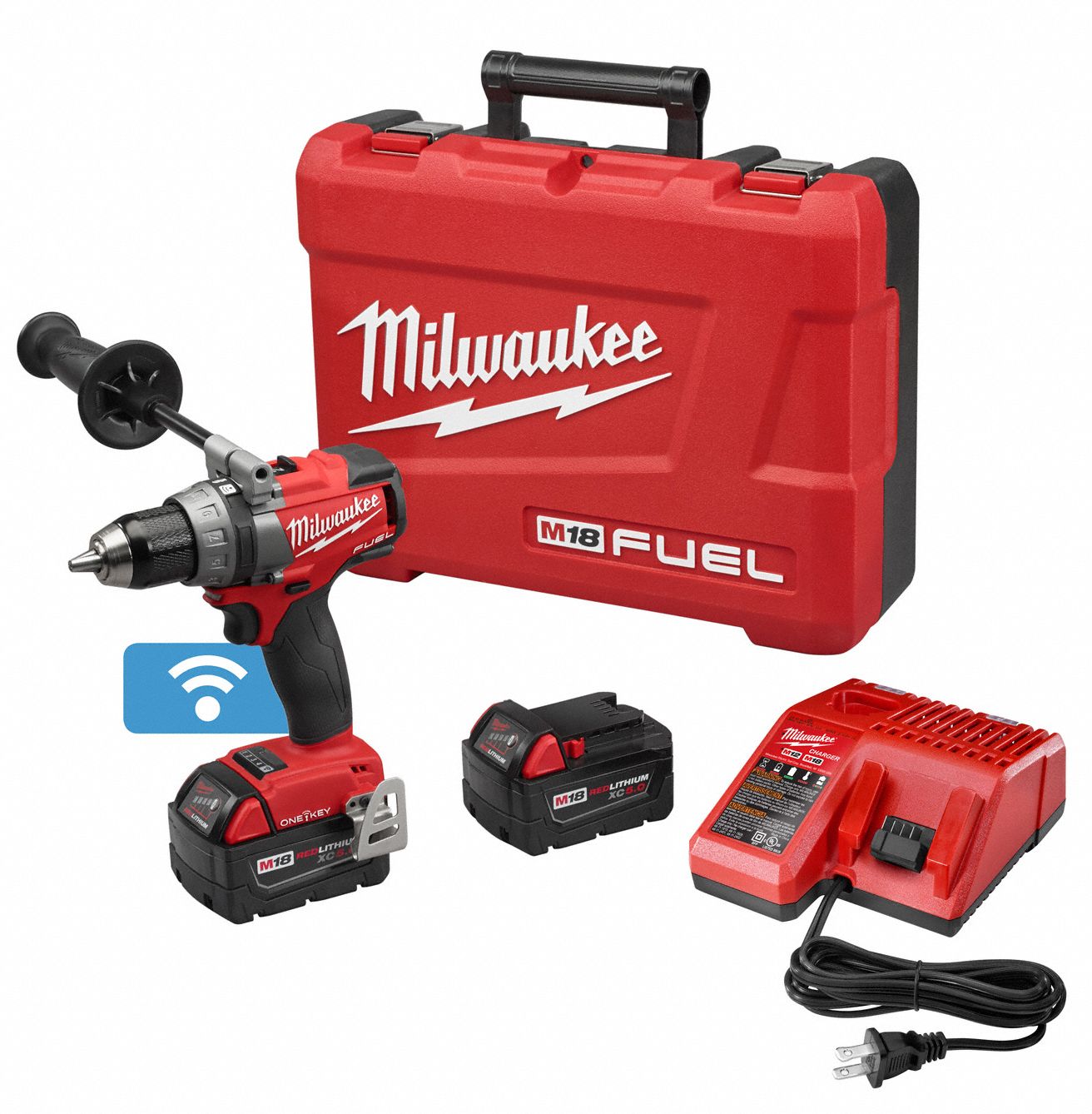 MILWAUKEE Cordless Drill/Driver Kit, 1/2 in Chuck Size 44YY81270522