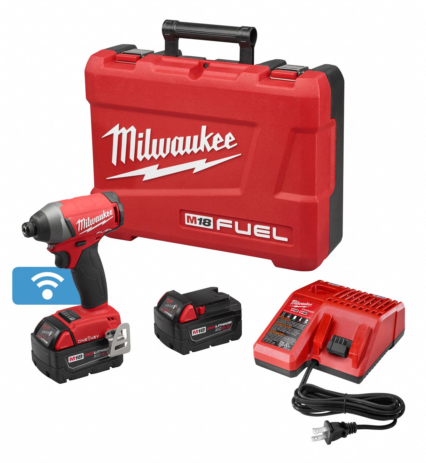 MILWAUKEE Cordless, Impact Driver, 1/4 in Hex, 18V DC, 1,800 inlb Max. Torque 44YY992757