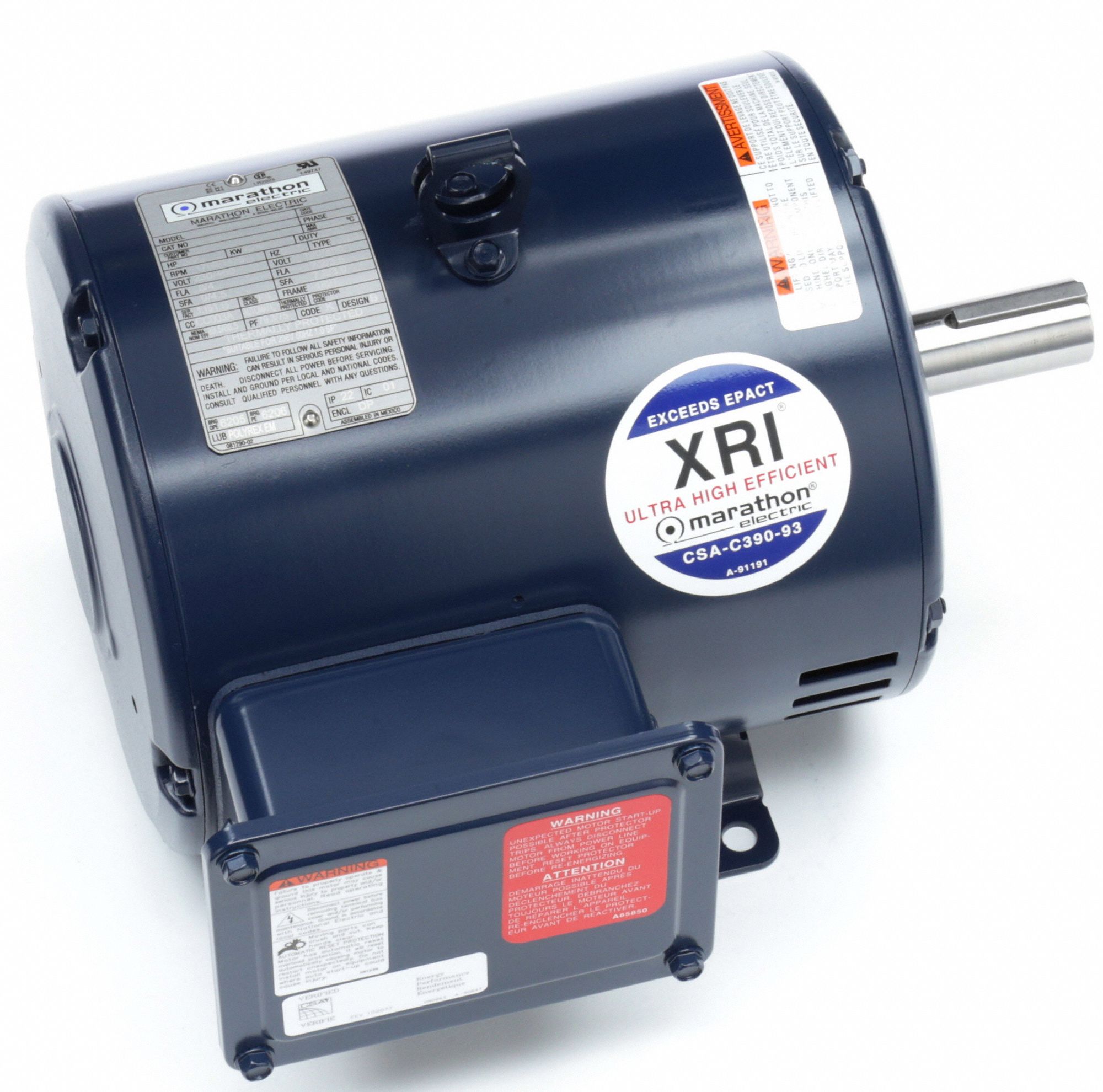 MARATHON MOTORS General Purpose Motor, 3 HP, 3Phase, Nameplate RPM