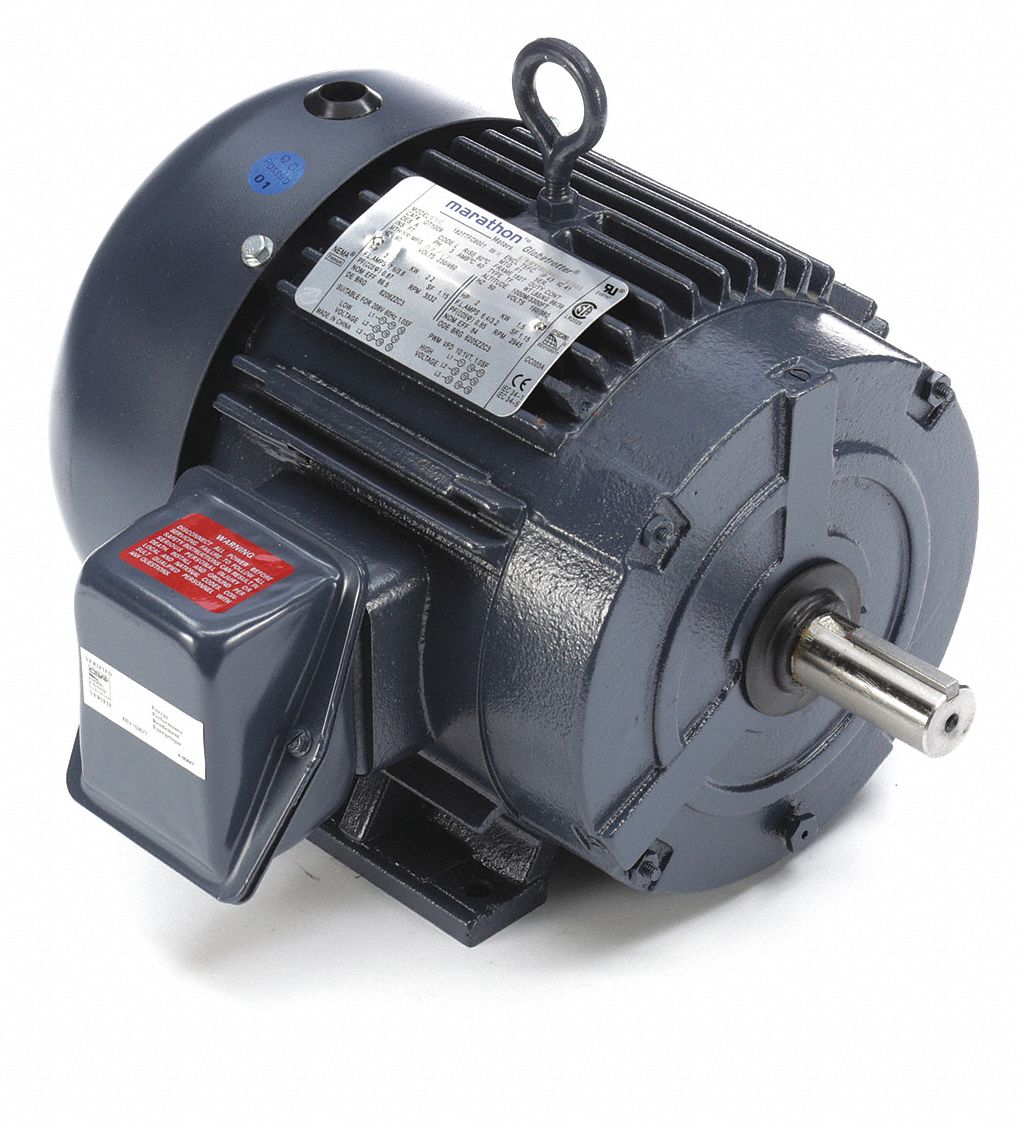General Purpose Motor: Totally Enclosed Fan Cooled, Rigid Base Mount, 3 HP