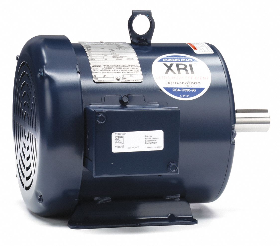 General Purpose Motor: Totally Enclosed Fan Cooled, Rigid Base Mount, 3 HP