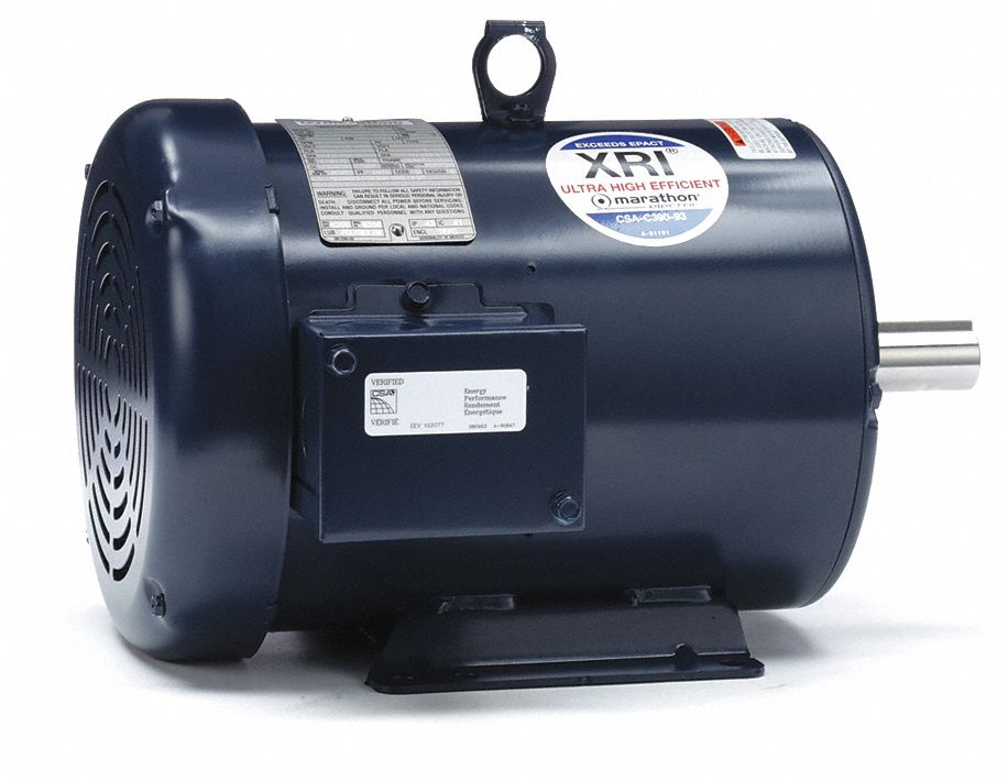 General Purpose Motor: Totally Enclosed Fan Cooled, Rigid Base Mount, 5 HP
