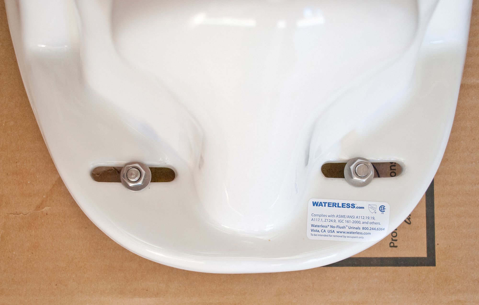 WATERLESS NOFLUSH URINAL Vitreous China, White, Waterless Urinal, Wall