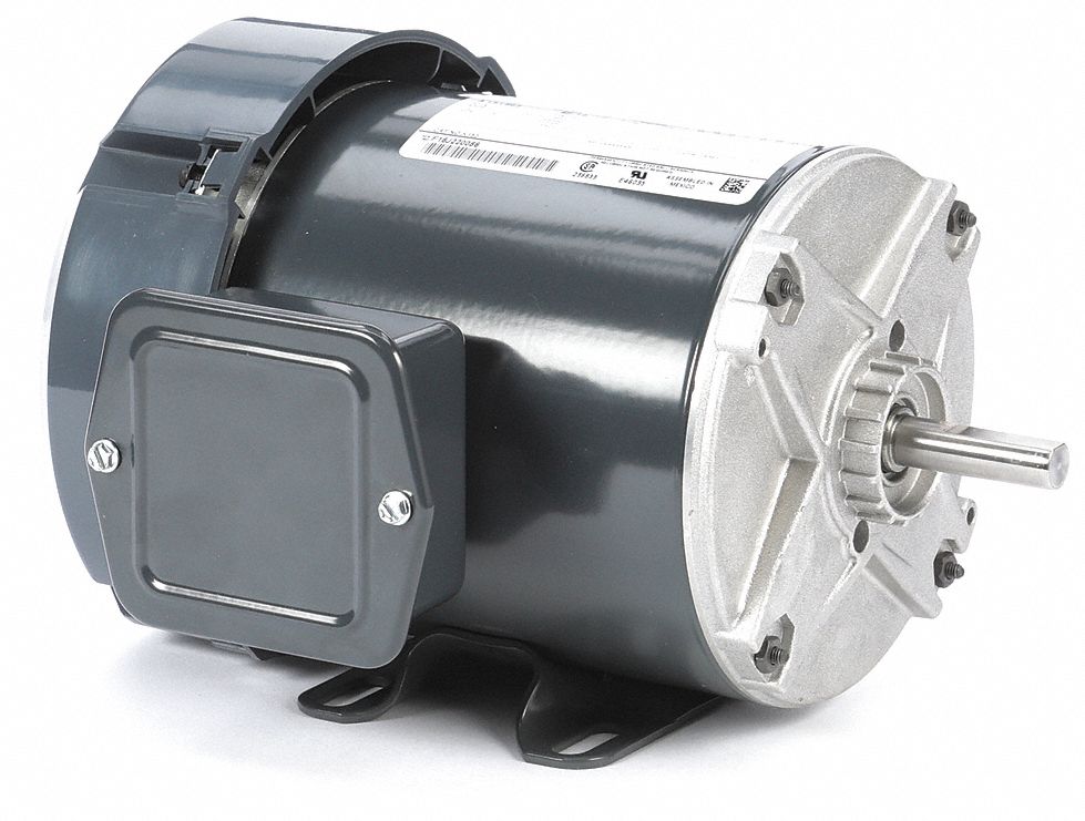 General Purpose Motor: Totally Enclosed Fan Cooled, Rigid Base Mount, 1/3 HP, 208-230/460V AC