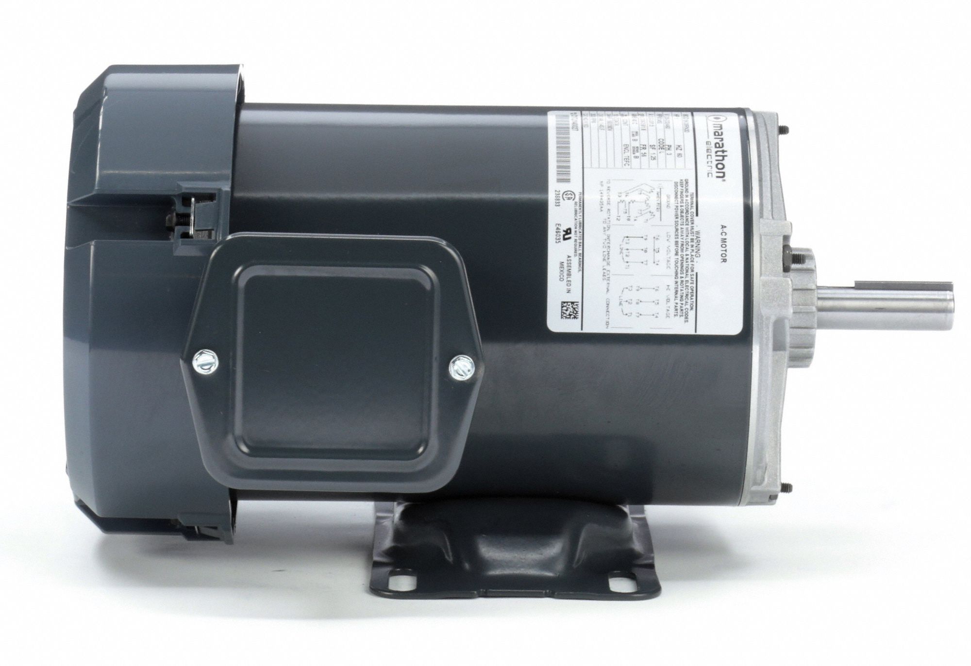 MARATHON MOTORS General Purpose Motor, 1 HP, 3Phase, Nameplate RPM