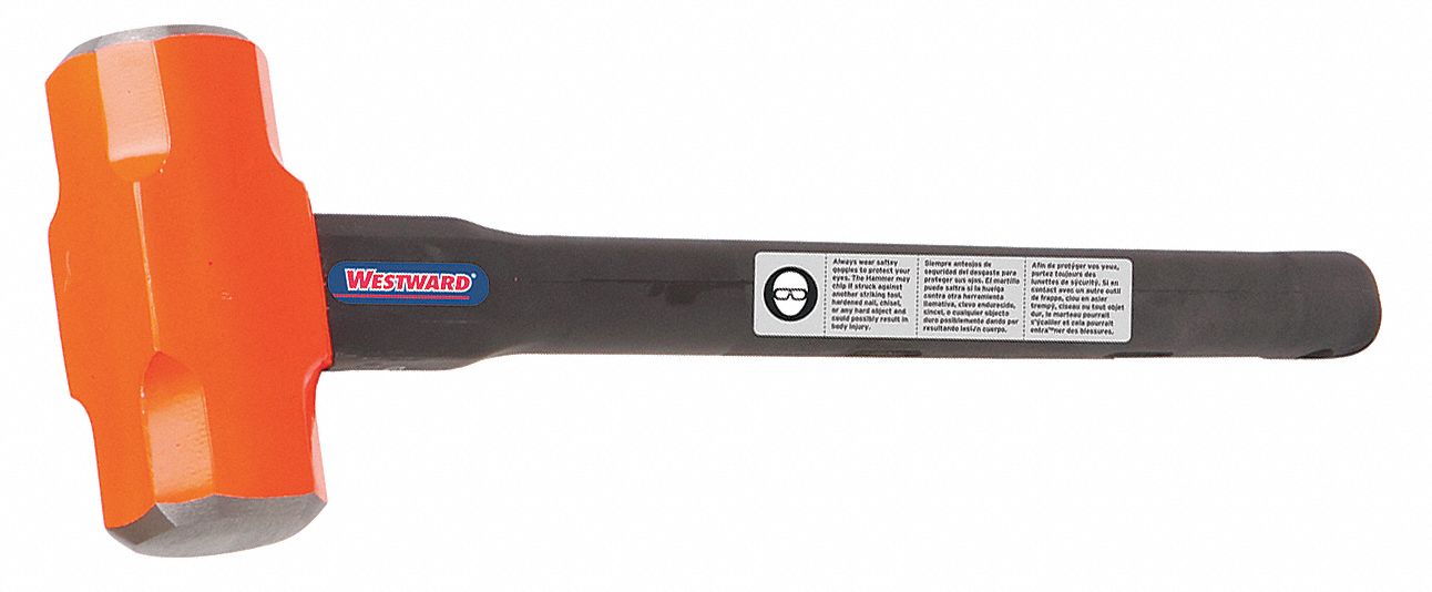 WESTWARD Sledge Hammer, 6 lb Head Weight, 2 1/8 in Head Width, 16 in Overall Length 44ZD52