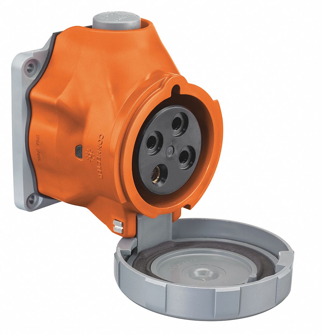 WATERTIGHT PIN AND SLEEVE RECEPTACLE, 60 A, 125/250V AC, 30 HORSEPOWER RATING, IEC GROUNDING