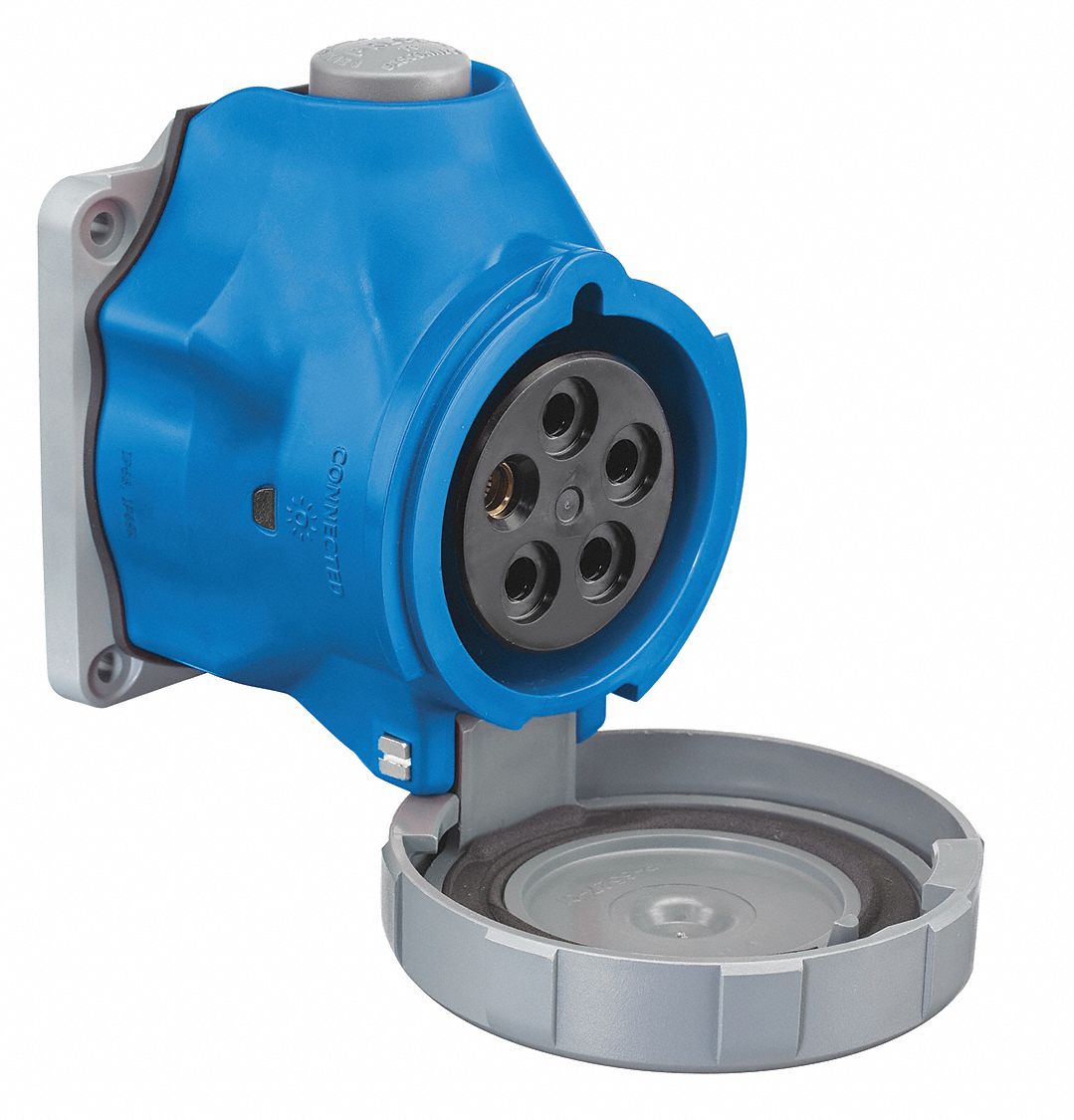 WATERTIGHT PIN AND SLEEVE RECEPTACLE, 60/63 A, 120/208V AC, 10 HORSEPOWER RATING, IEC GROUNDING