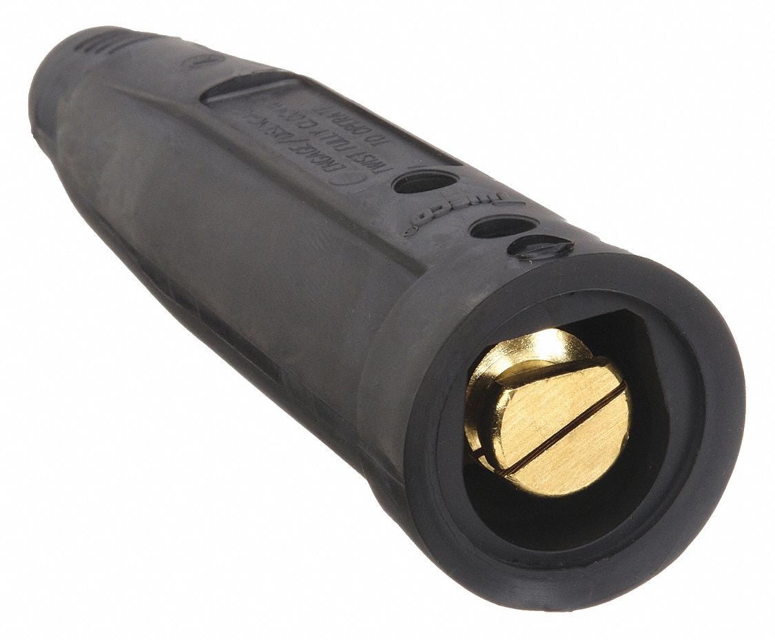 Welding Cable Connector: 1/0 AWG to 3/0 AWG, Single Ball-Point, Male