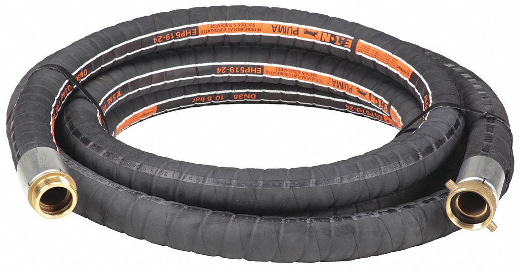 Corrugated Cover Gasoline Hose: 1 1/2 in Hose Inside Dia., 1 15/16 in Hose Outside Dia., NBR