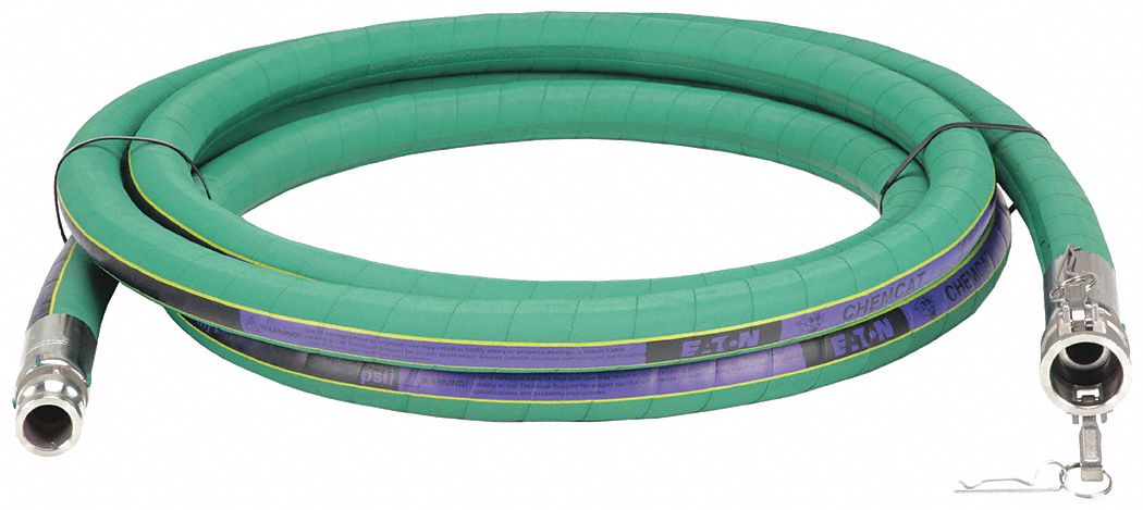 Chemical Hose: 1 1/2 in Hose Inside Dia., Green, 10 ft Hose Lg, 2 1/8 in Hose Outside Dia.