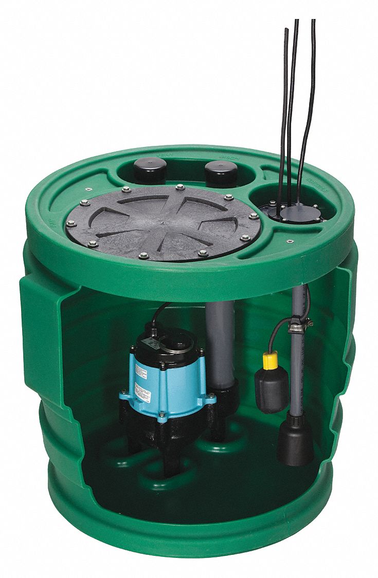 LITTLE GIANT, 1/2 HP, 110V AC, Sewage Ejector System - 44ZJ53 ...