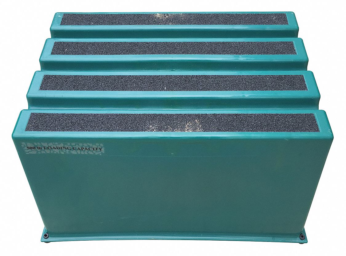 STEP STOOL, 1 STEPS, 12 IN OVERALL H, 500 LB LOAD CAPACITY, PLASTIC, 12 IN STANDING H