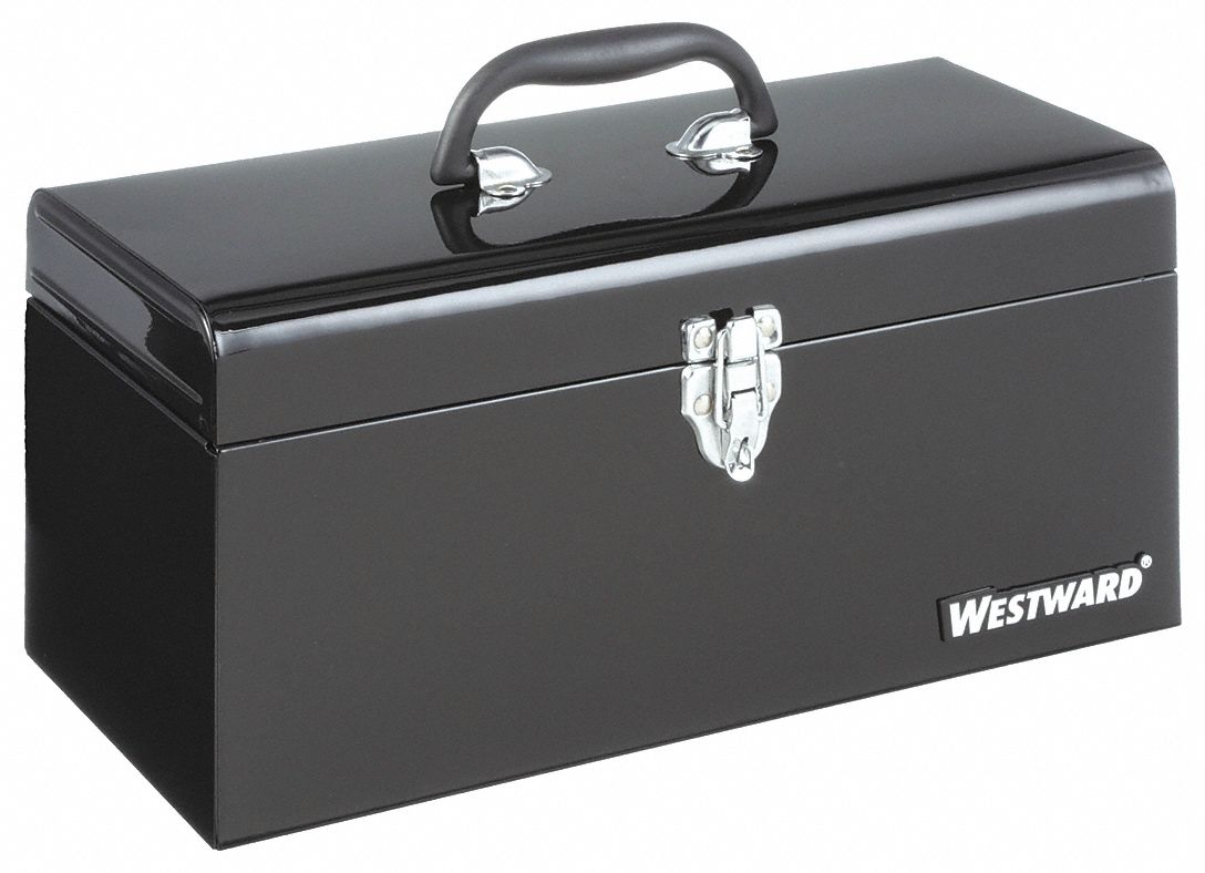 WESTWARD Tool Box: 20 in Overall Wd, 8 in Overall Dp, 9 in Overall Ht,  Padlockable, Red