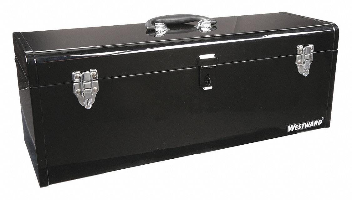 WESTWARD Tool Box: 20 in Overall Wd, 8 in Overall Dp, 9 in Overall Ht,  Padlockable, Red