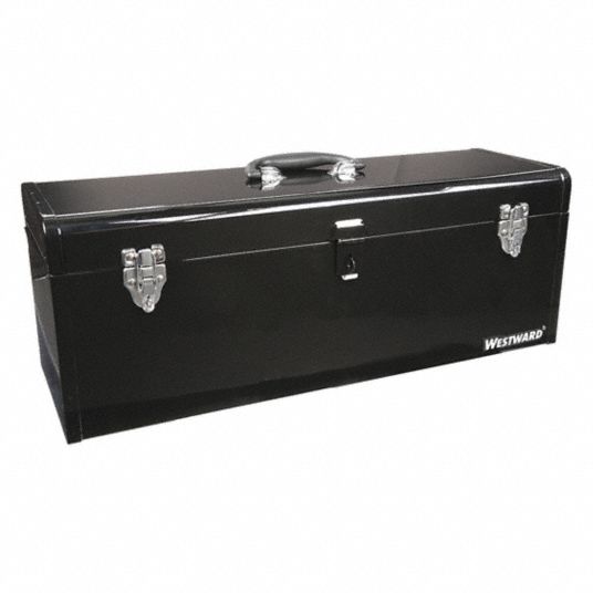 WESTWARD Tool Box: 20 in Overall Wd, 8 in Overall Dp, 9 in Overall Ht,  Padlockable, Red