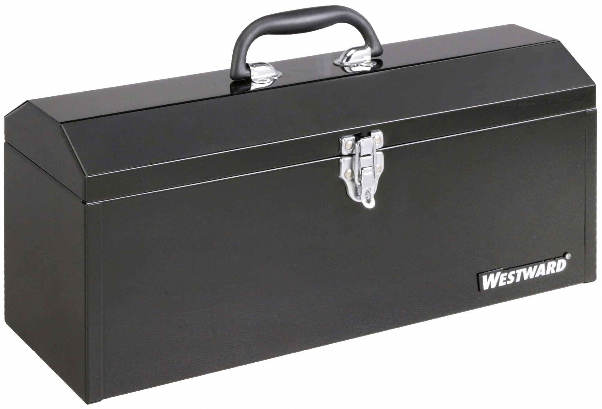 WESTWARD Tool Box: 20 in Overall Wd, 8 in Overall Dp, 7 7/8 in Overall Ht,  Padlockable, Black