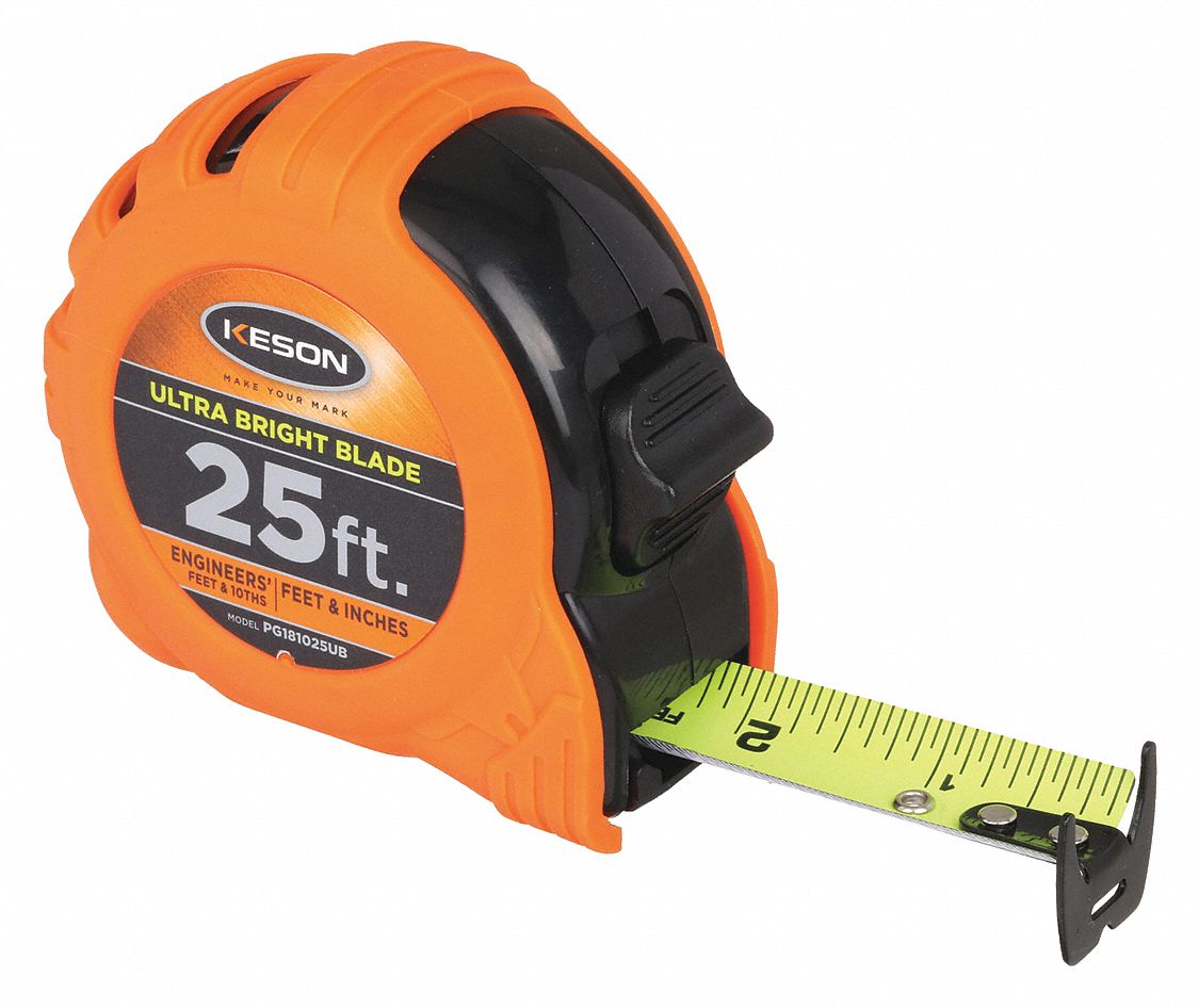 TAPE MEASURE,25 FT,ORANGE COLOR