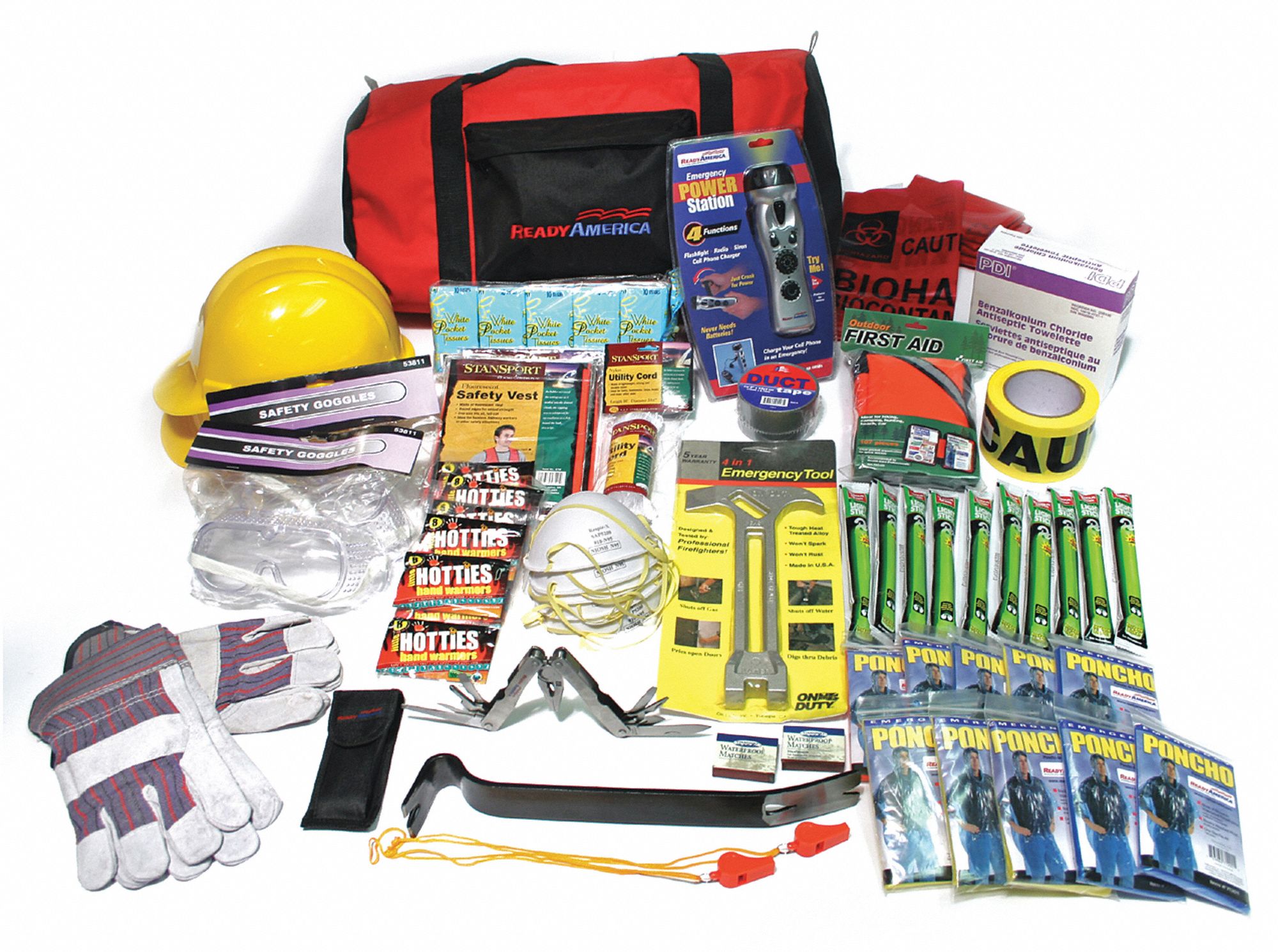 READY AMERICA, 278 Components, 50, Emergency Site Safety Bag 44ZK93