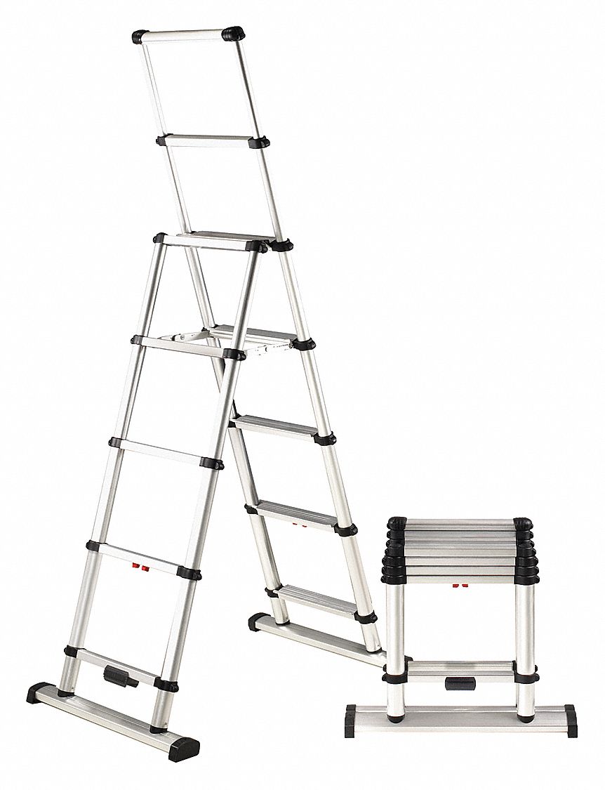 TELESTEPS Telescoping Ladder, 12 ft, Aluminum, 375 lb 44ZL8312 ES