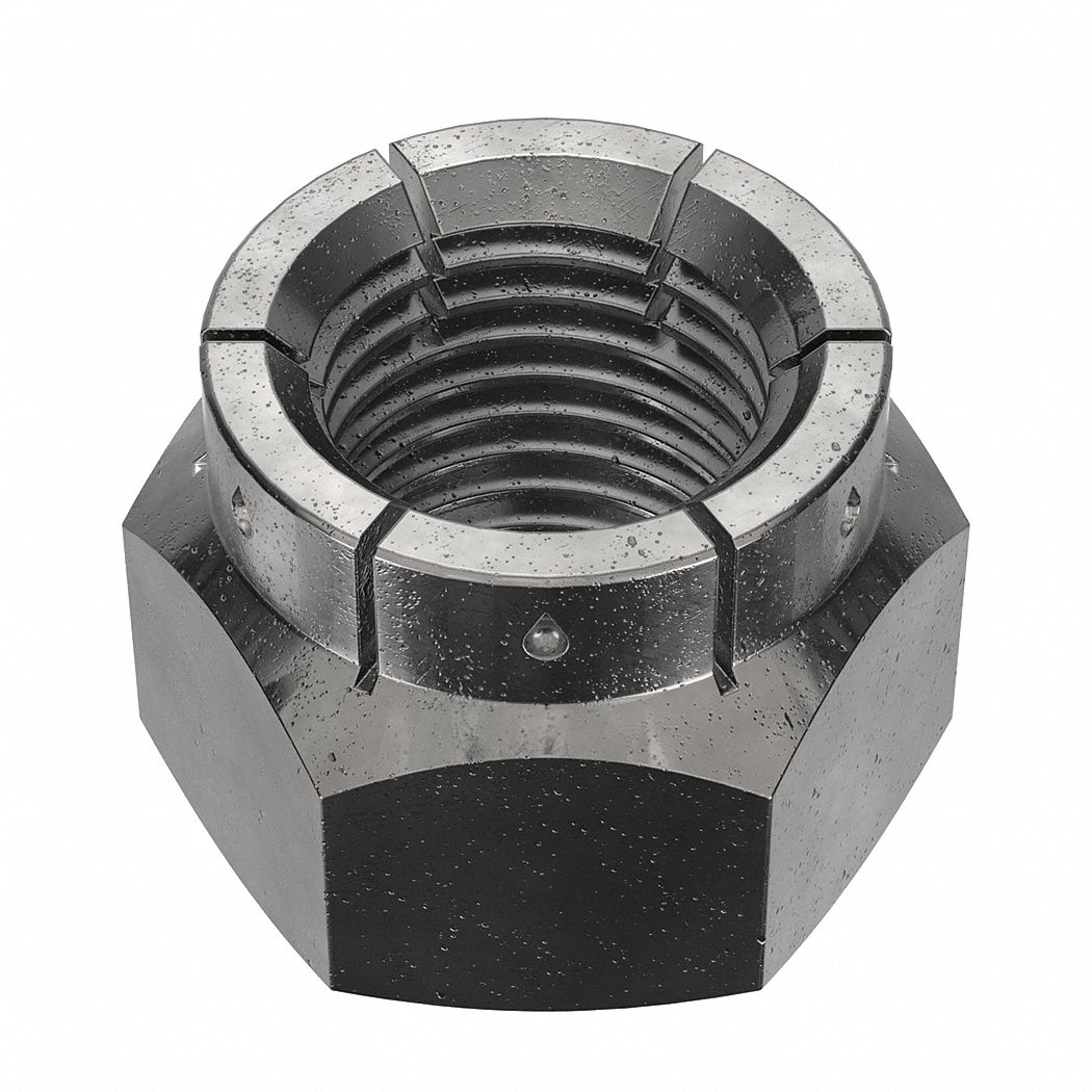 Lock Nut: Flex Top, Std Hex, 3/8"-24 Thread Size, Steel, Grade 2, Black Oxide, 100 PK