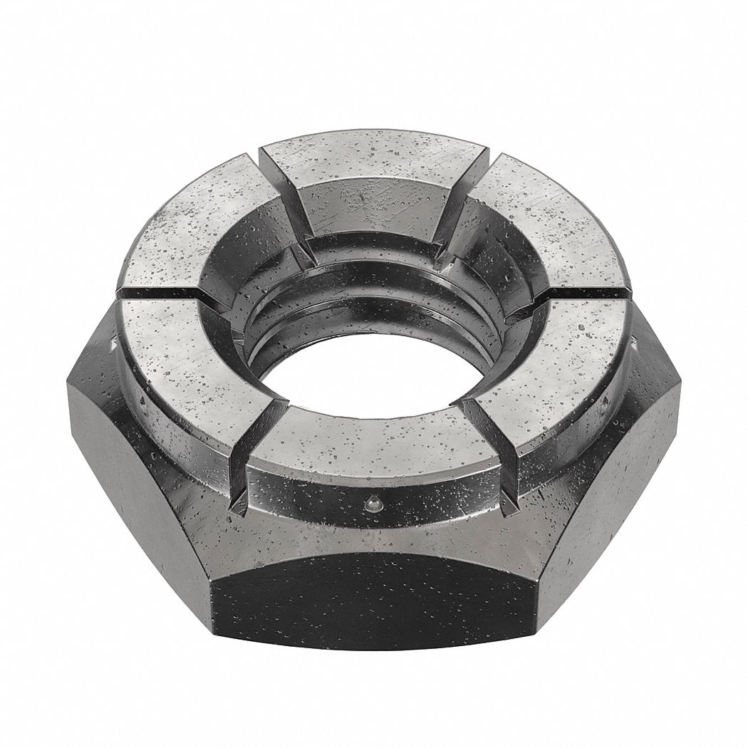 Lock Nut: Flex Top, Heavy Jam, 7/16"-14 Thread Size, Steel, Grade 2, Black Oxide, 100 PK