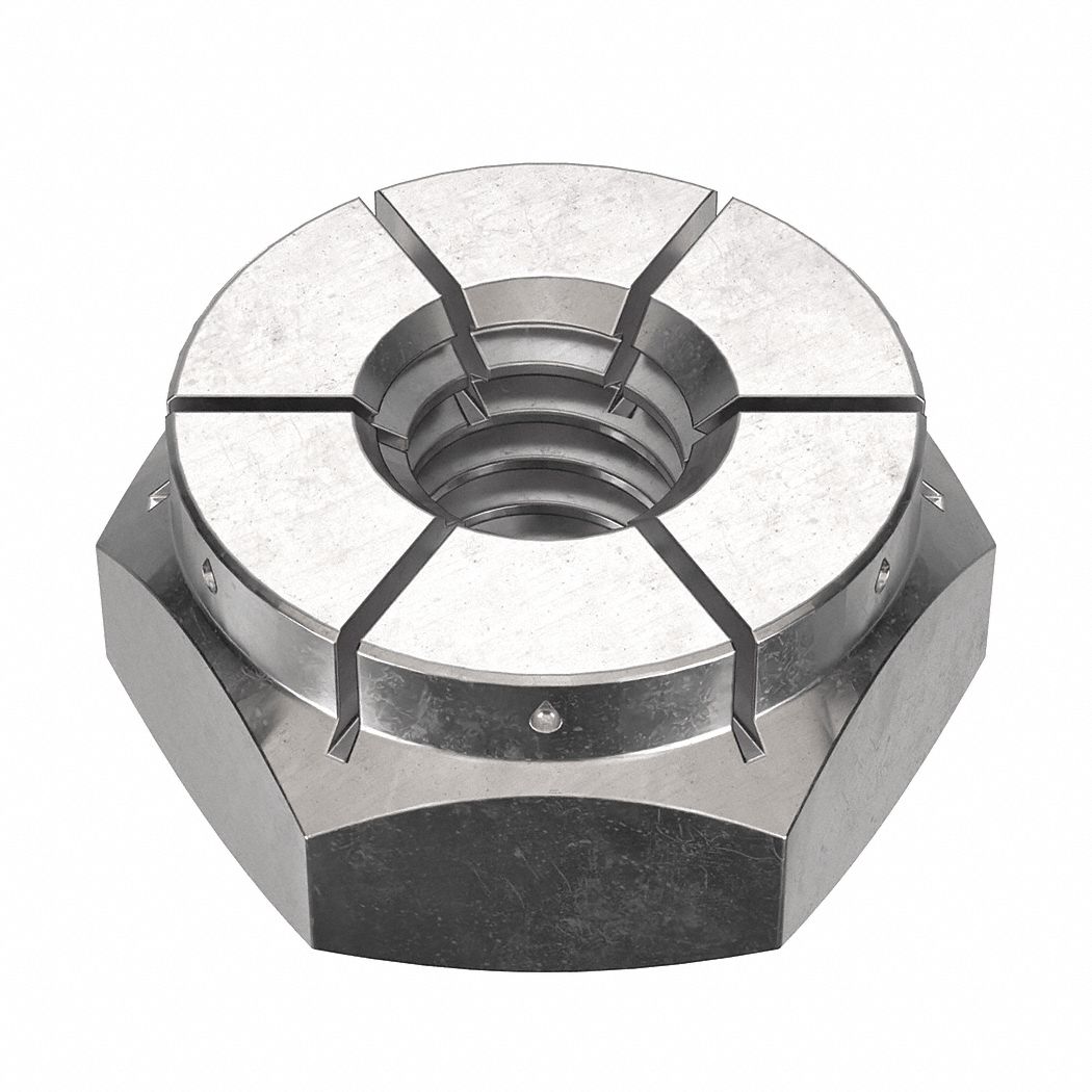 Lock Nut: Flex Top, Jam Hex, #8-32 Thread Size, Stainless Steel, 18-8, Plain, 1/16 in Hex Ht, 100 PK