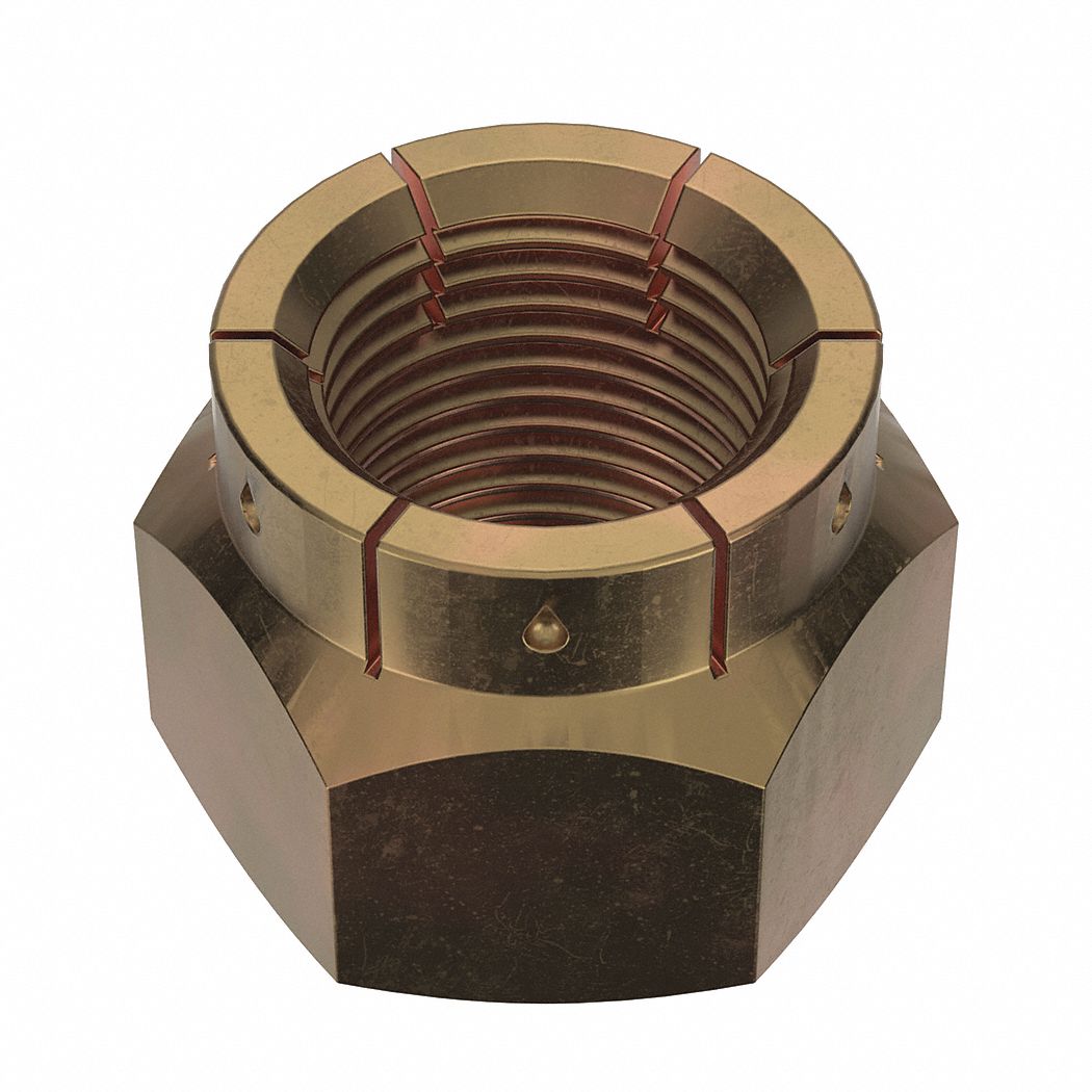 Lock Nut: Flex Top, Std Hex, 5/8"-18 Thread Size, Steel, Grade 2, Cadmium-Plated, 20 PK