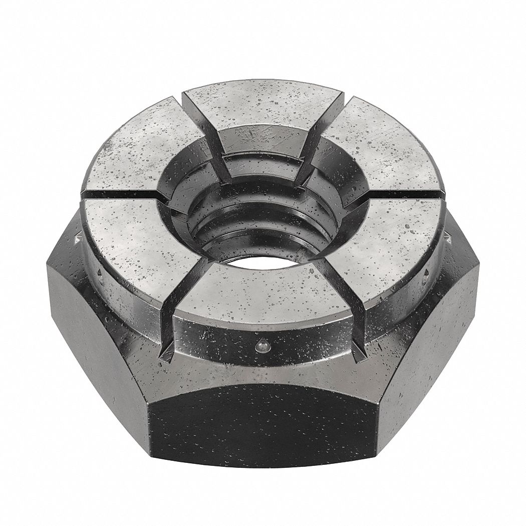 Lock Nut: Flex Top, Heavy Jam, 1/4"-20 Thread Size, Steel, Grade 2, Black Oxide, 125 PK