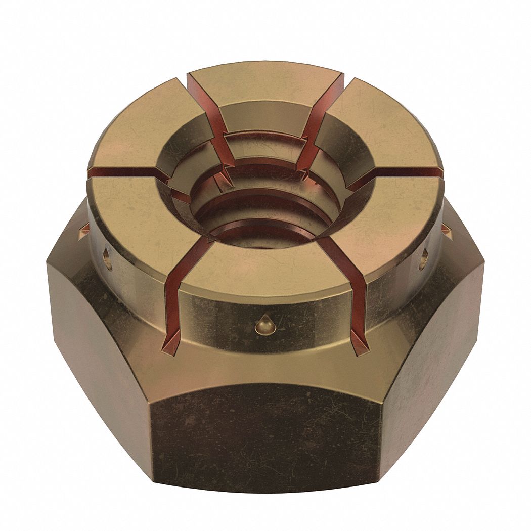 Lock Nut: Flex Top, Std Hex, #10-24 Thread Size, Steel, Grade 2, Cadmium-Plated, 100 PK
