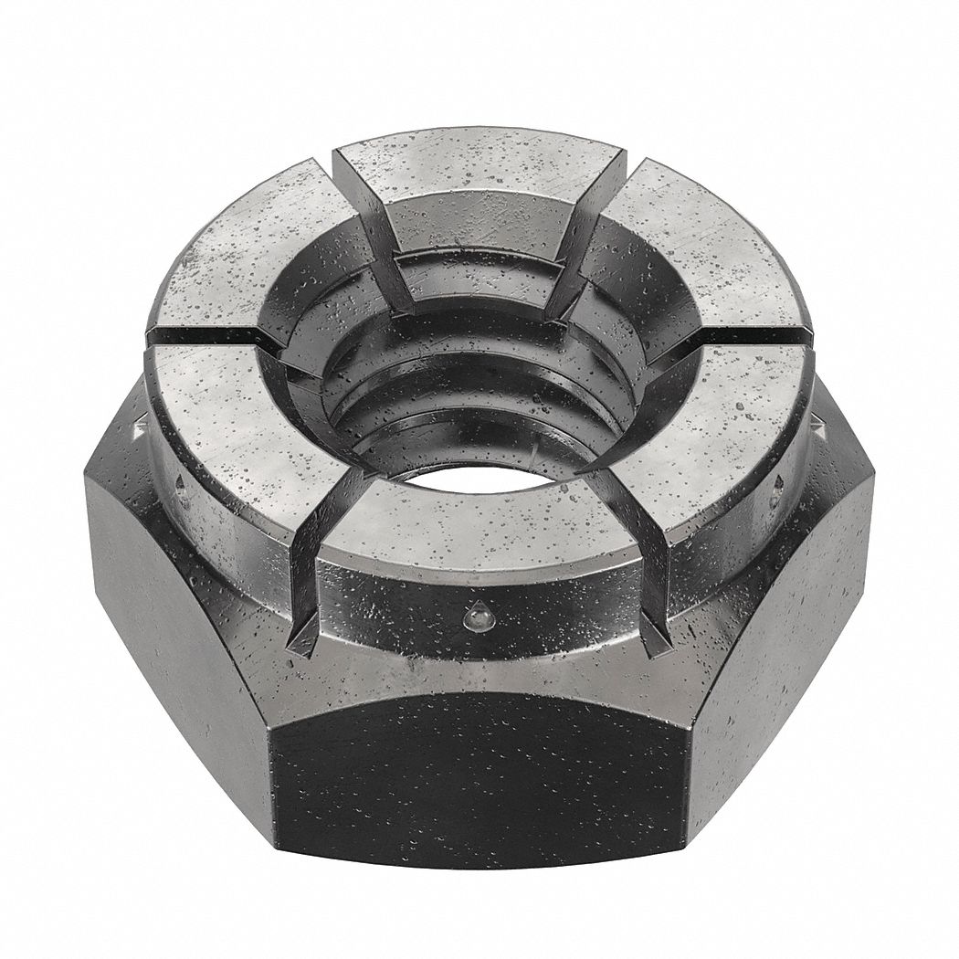 Lock Nut: Flex Top, Jam Hex, 1/4"-20 Thread Size, Steel, Grade 2, Black Oxide, 200 PK