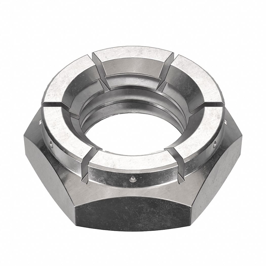 Lock Nut: Flex Top, Jam Hex, 1/2"-13 Thread Size, Stainless Steel, 18-8, Plain, 3/4 in Hex Wd, 25 PK