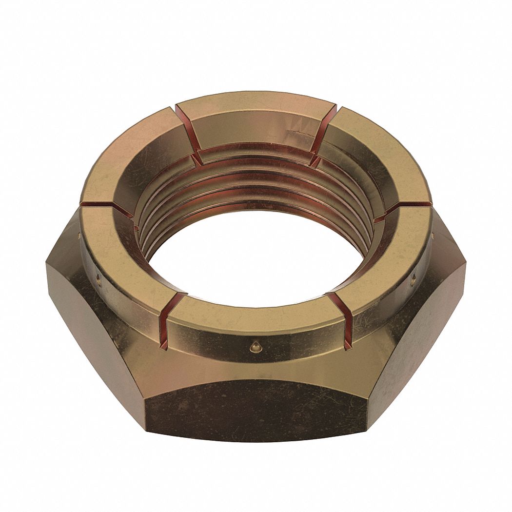 Lock Nut: Flex Top, 1"-12 Thread Size, Steel, Grade 2, Cadmium Plated, 1 7/16 in Hex Wd, 15 PK