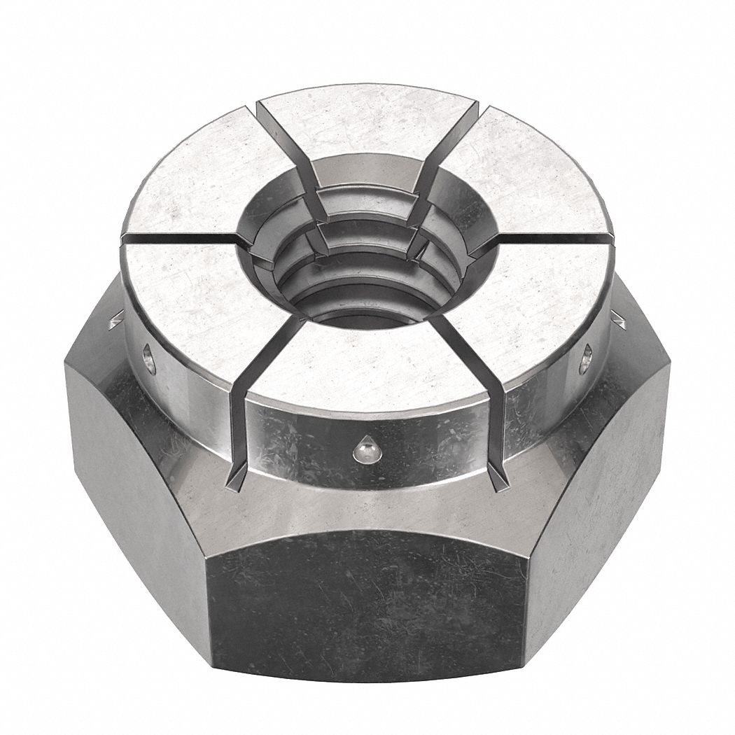Lock Nut: Flex Top, Std Hex, #8-32 Thread Size, Stainless Steel, 18-8, Plain, 11/32 in Hex Wd, 50 PK