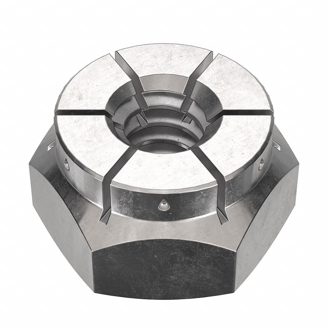 Lock Nut: Flex Top, Std Hex, #6-32 Thread Size, Stainless Steel, 18-8, Plain, 5/16 in Hex Wd, 25 PK