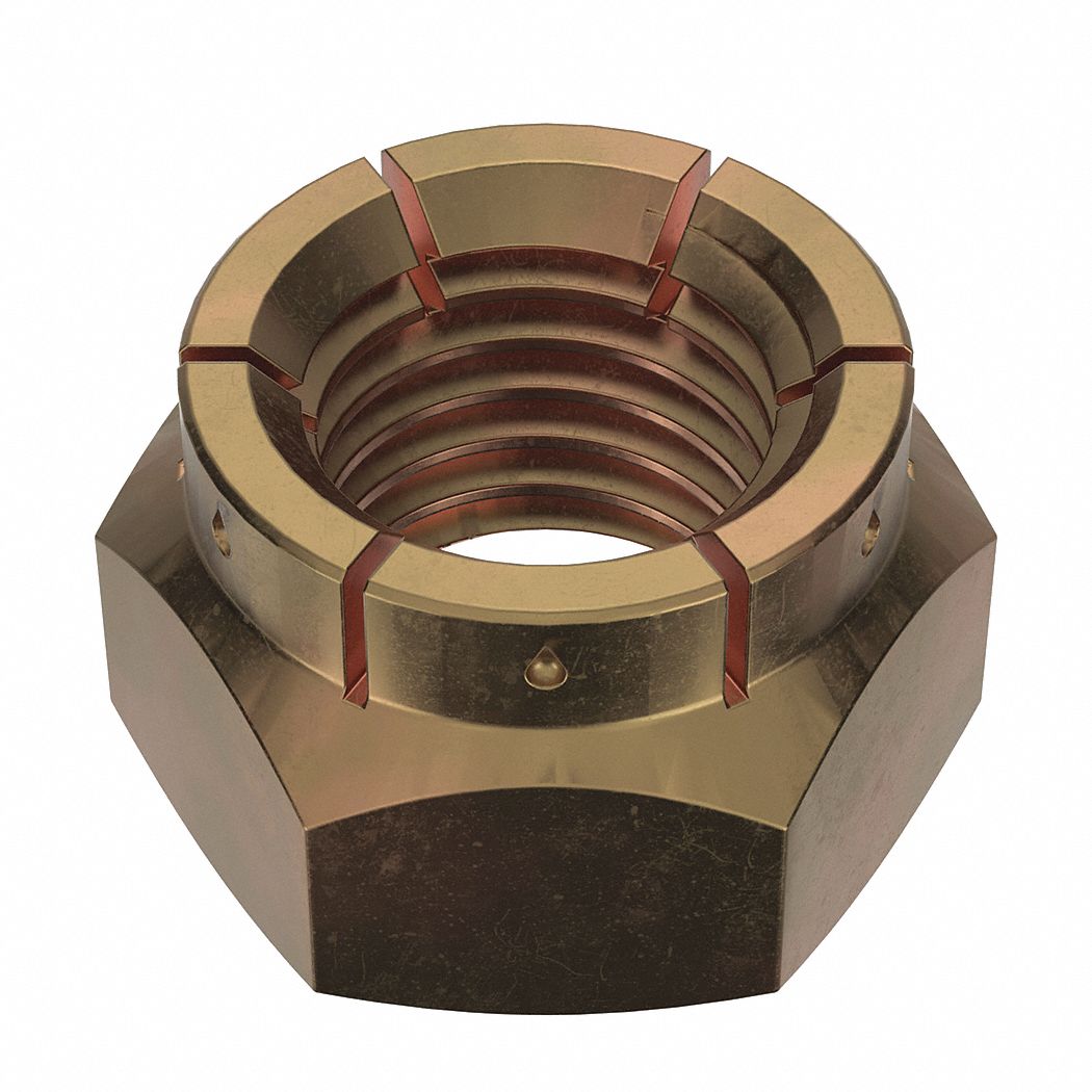 Lock Nut: Flex Top, Heavy Hex, 3/4"-10 Thread Size, Steel, Grade 2, Cadmium-Plated, 10 PK