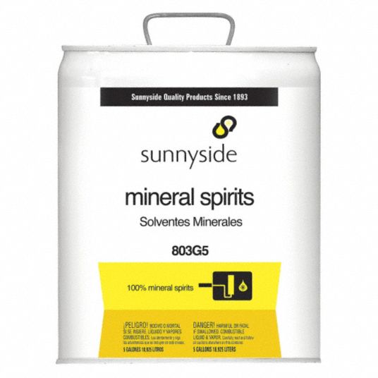 SUNNYSIDE Low Odor Mineral Spirits, 5 gal, Petroleum Distillate, 772g/L