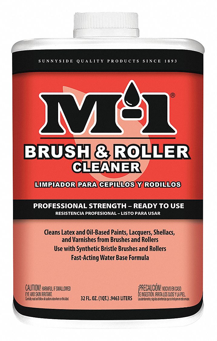 Brush Cleaner: Water, Liquid, Regular, 1 qt, Tetrasodium Ethylenediaminetetra Acetate