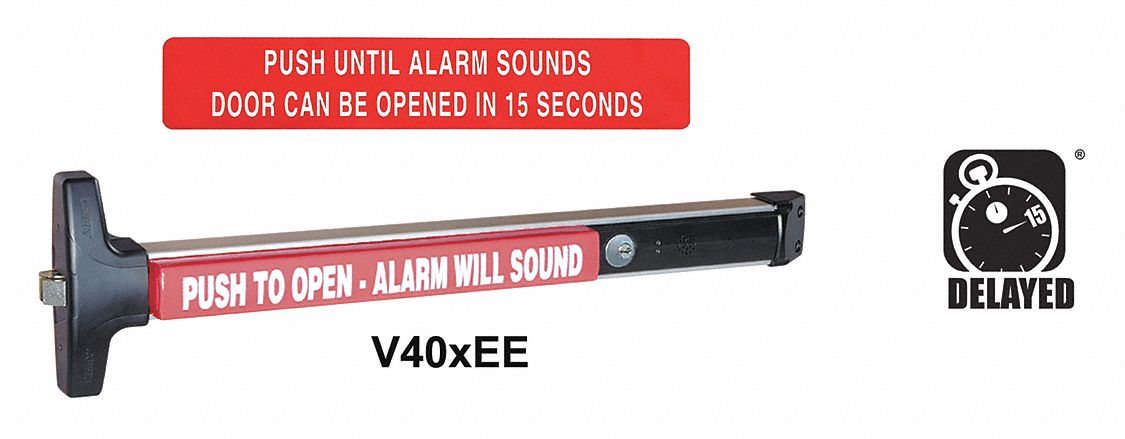 Exit Device: 36 in Max Door Wd, Aluminum