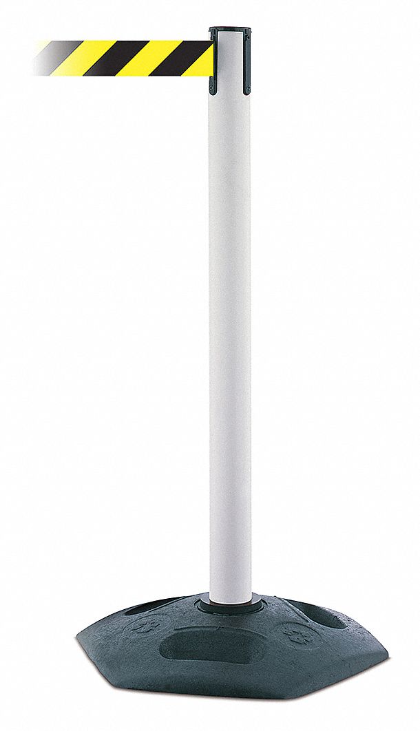 Barrier Post with Belt, Yellow/Black