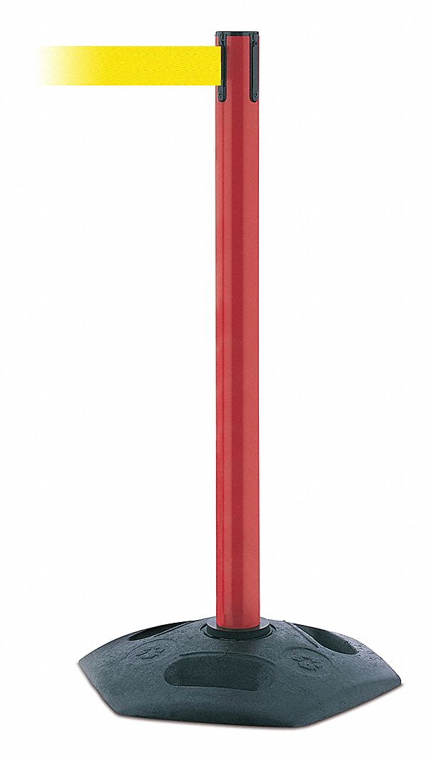 Barrier Post with Belt, Yellow