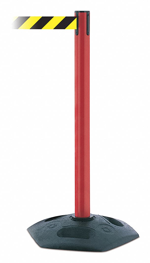 Barrier Post with Belt, Yellow/Black