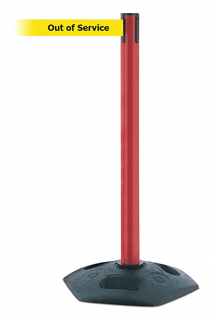 Barrier Post with Belt, Yellow