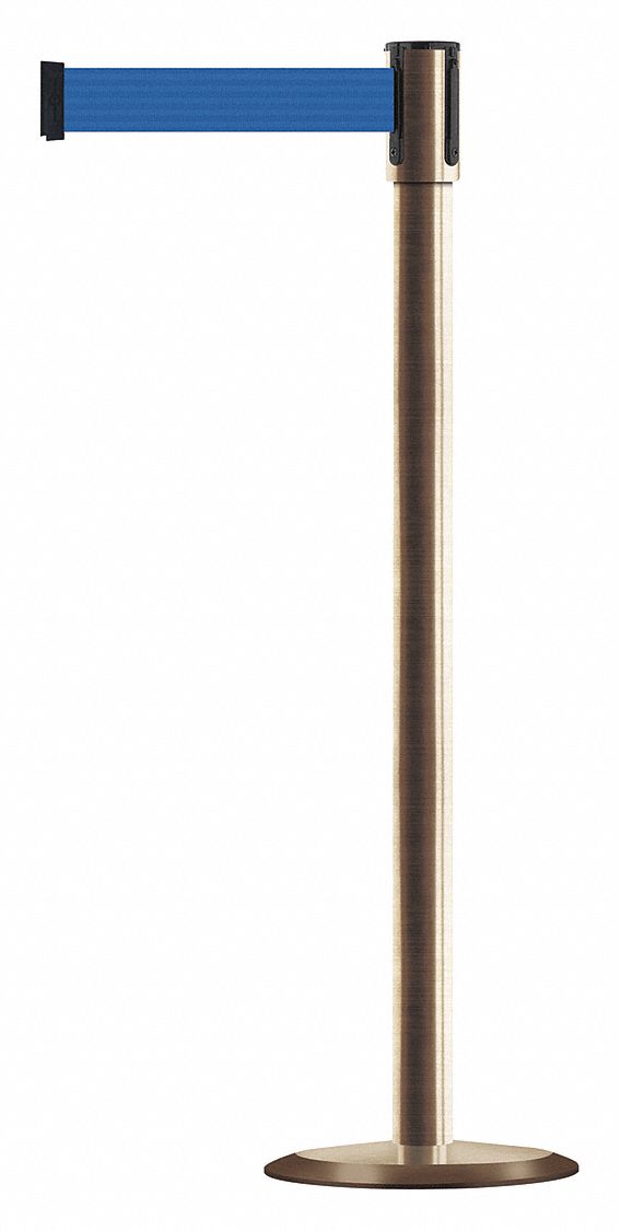 Slimline Post, Blue, Satin Brass