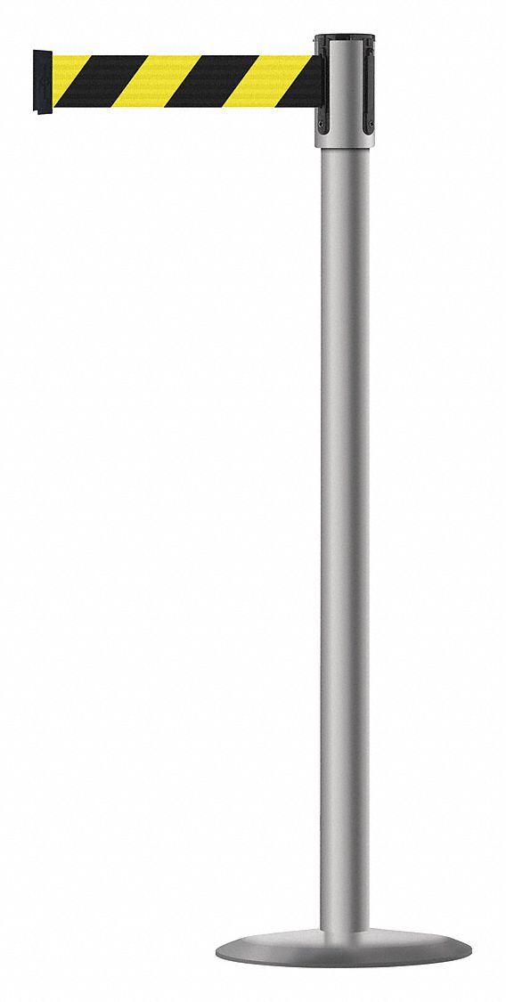 Slimline Post, Black with Yellow Stripe