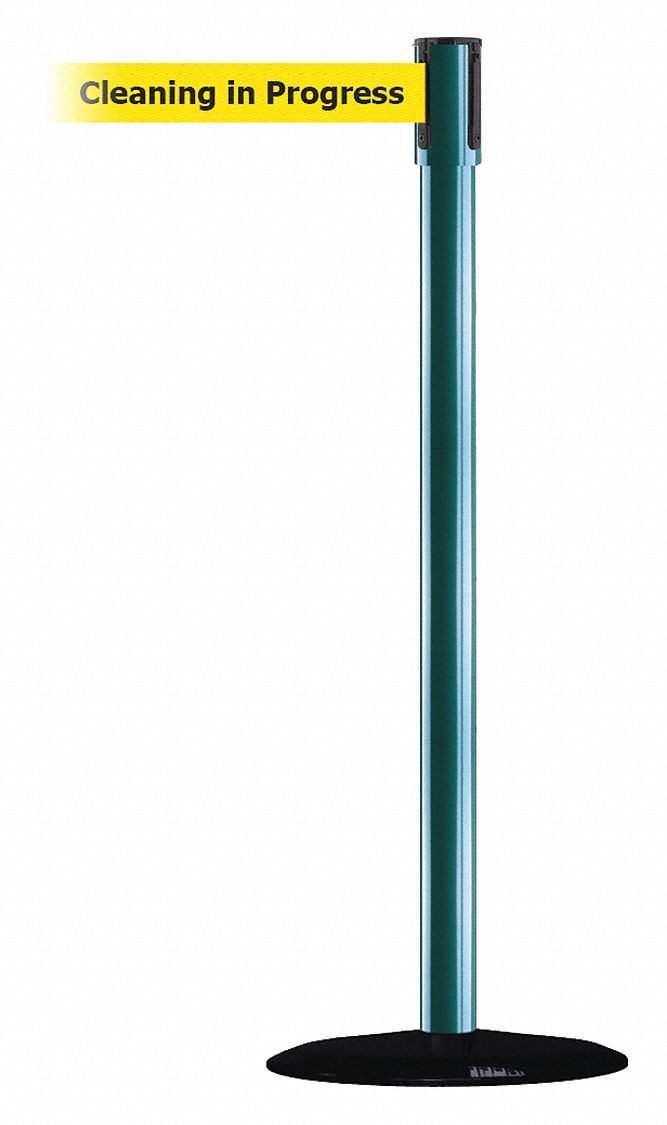 Slimline Post, Steel, Green, 14in.Base Dia.