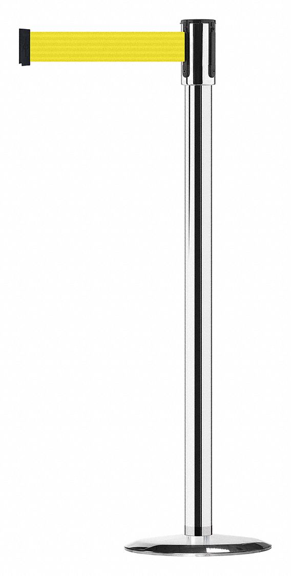Slimline Post, Yellow, Polished Chrome